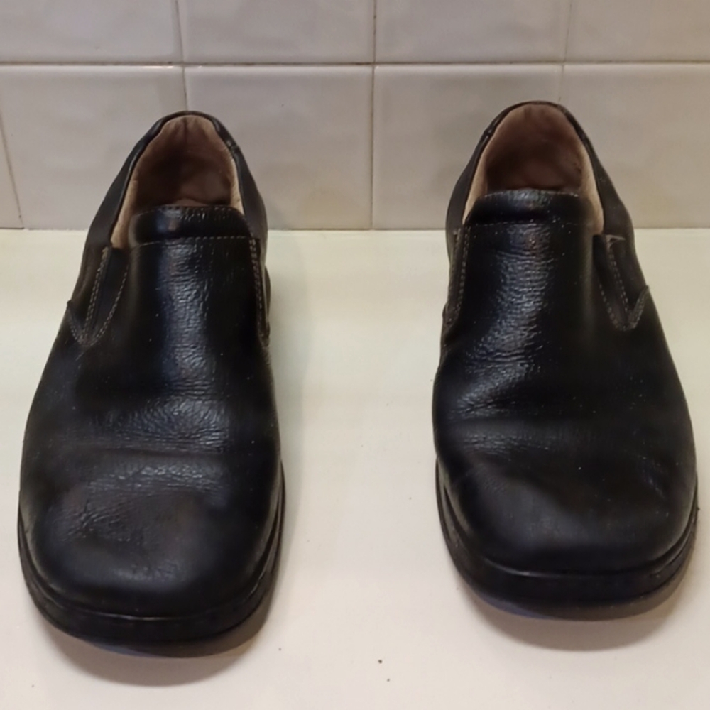 Mens Clark's Slip On Black's Leather Shoes 11.5 M